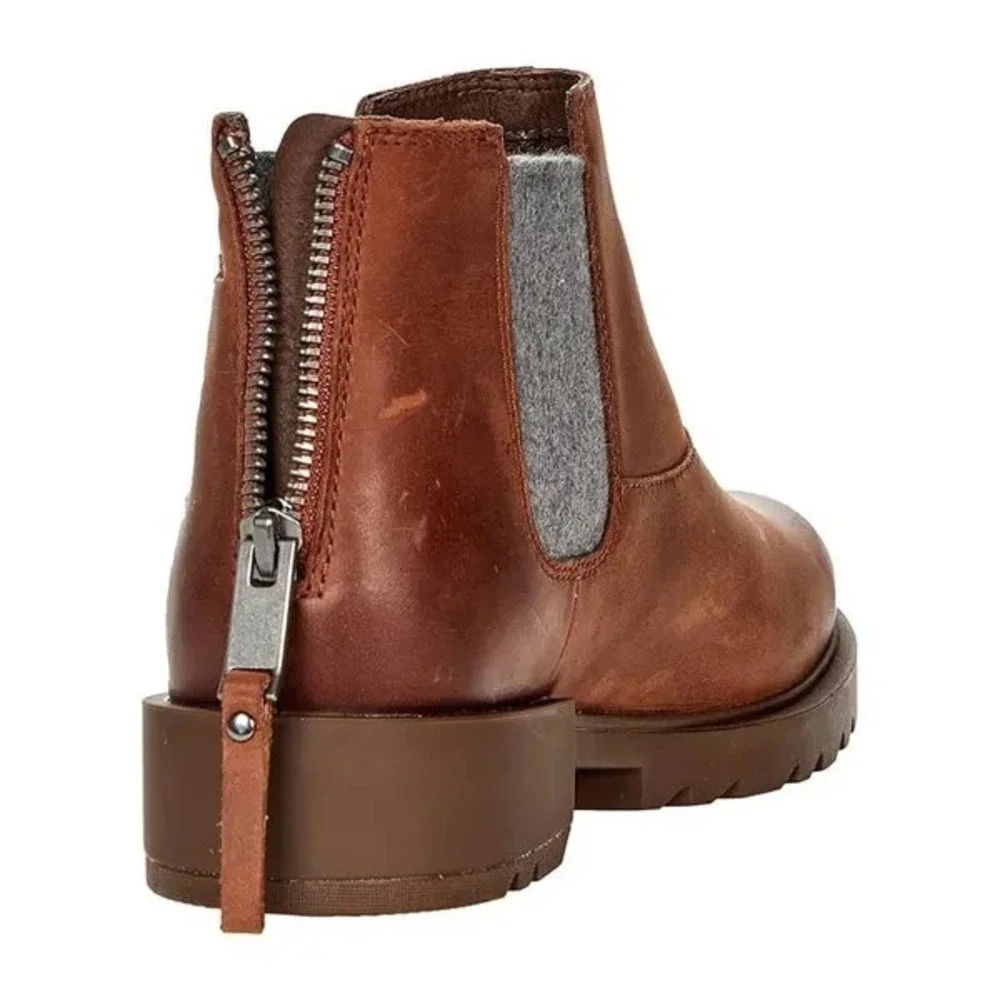 SOREL® (Women's 7 M) EMELIE™ II Chelsea Heel Zip Waterproof Bootie in Dark Amber